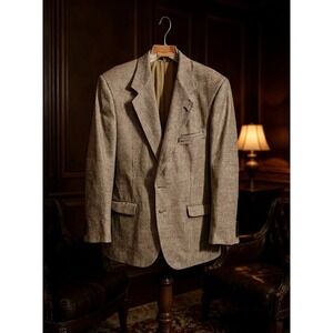 Bert Pulitzer Collectors Edition‎ Mens XL Houndstooth 100% Silk Blazer Jacket